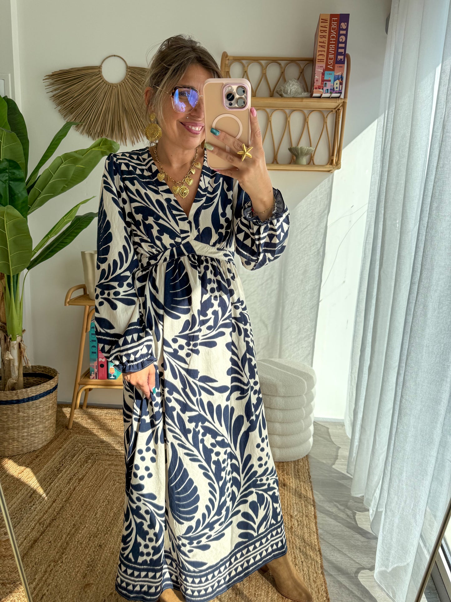 Robe FLORALIES bleu marine