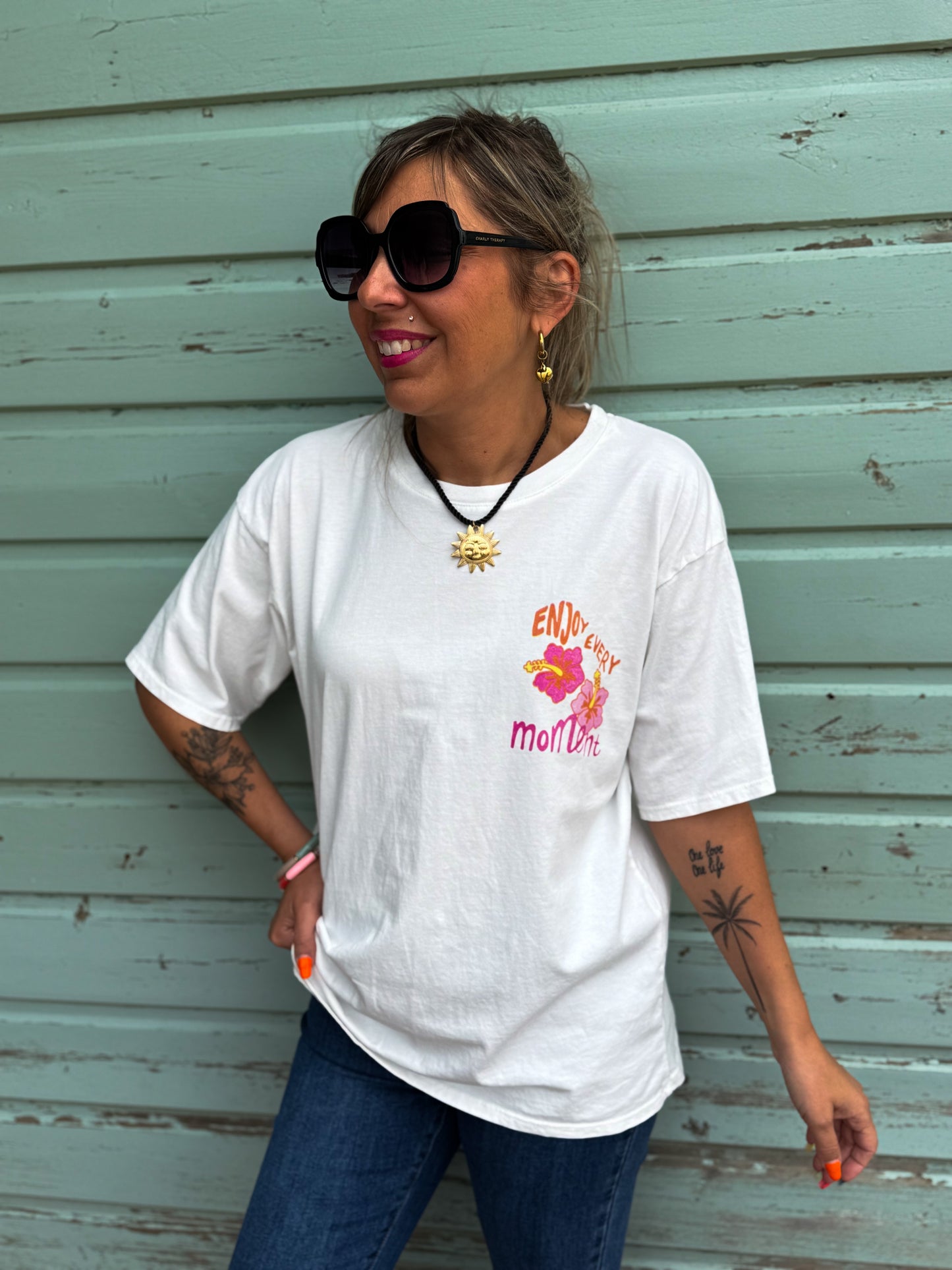 T-shirt HIBISCUS blanc