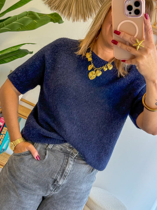 Pull MADDIE alpaga bleu marine