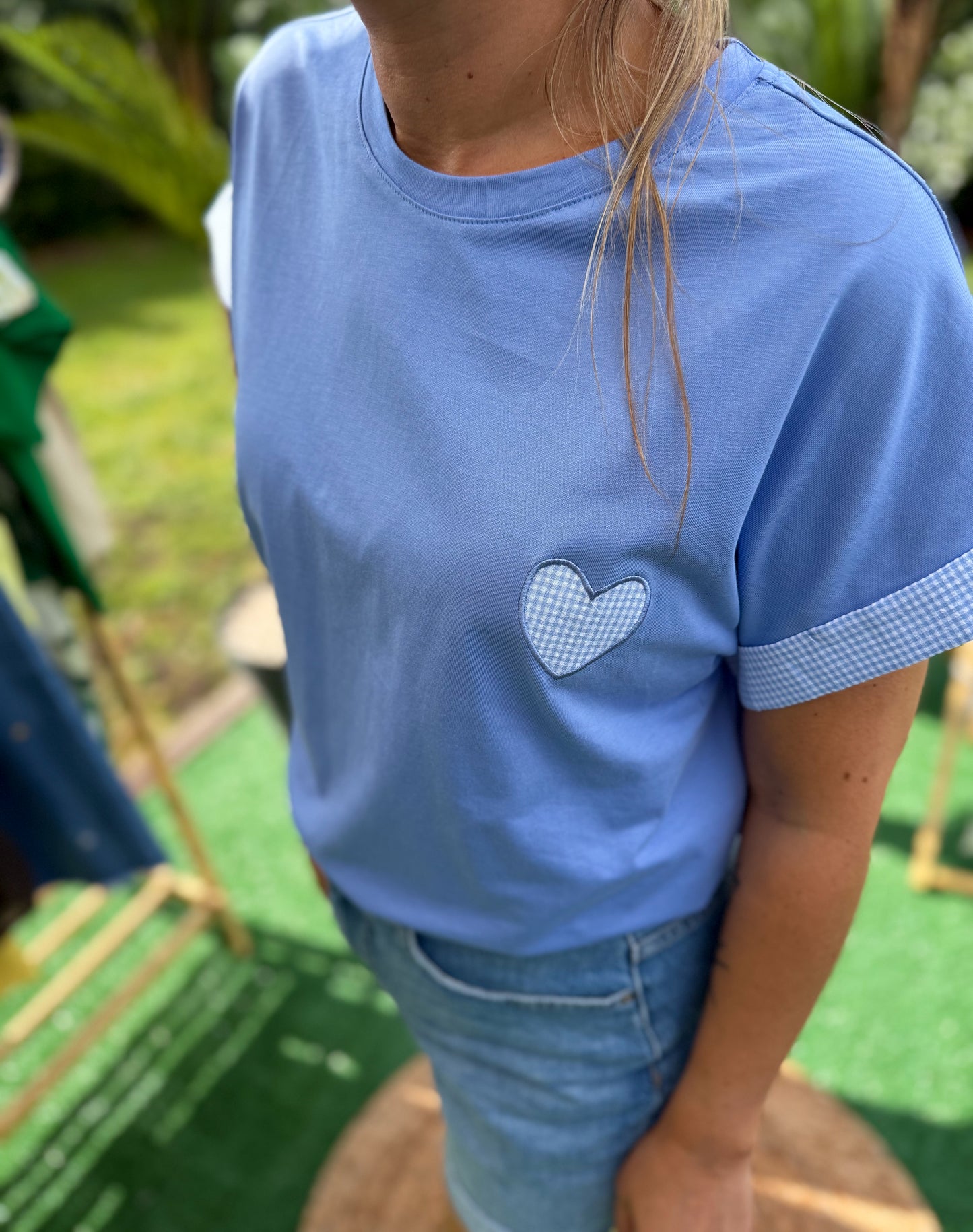 T-shirt Sweet Heart bleu