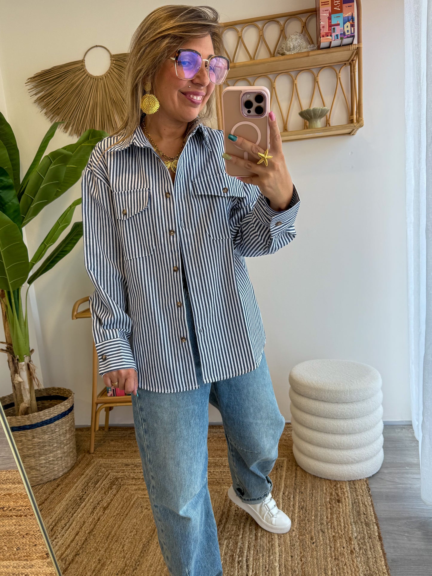 Veste/Chemise ADELE bleu marine