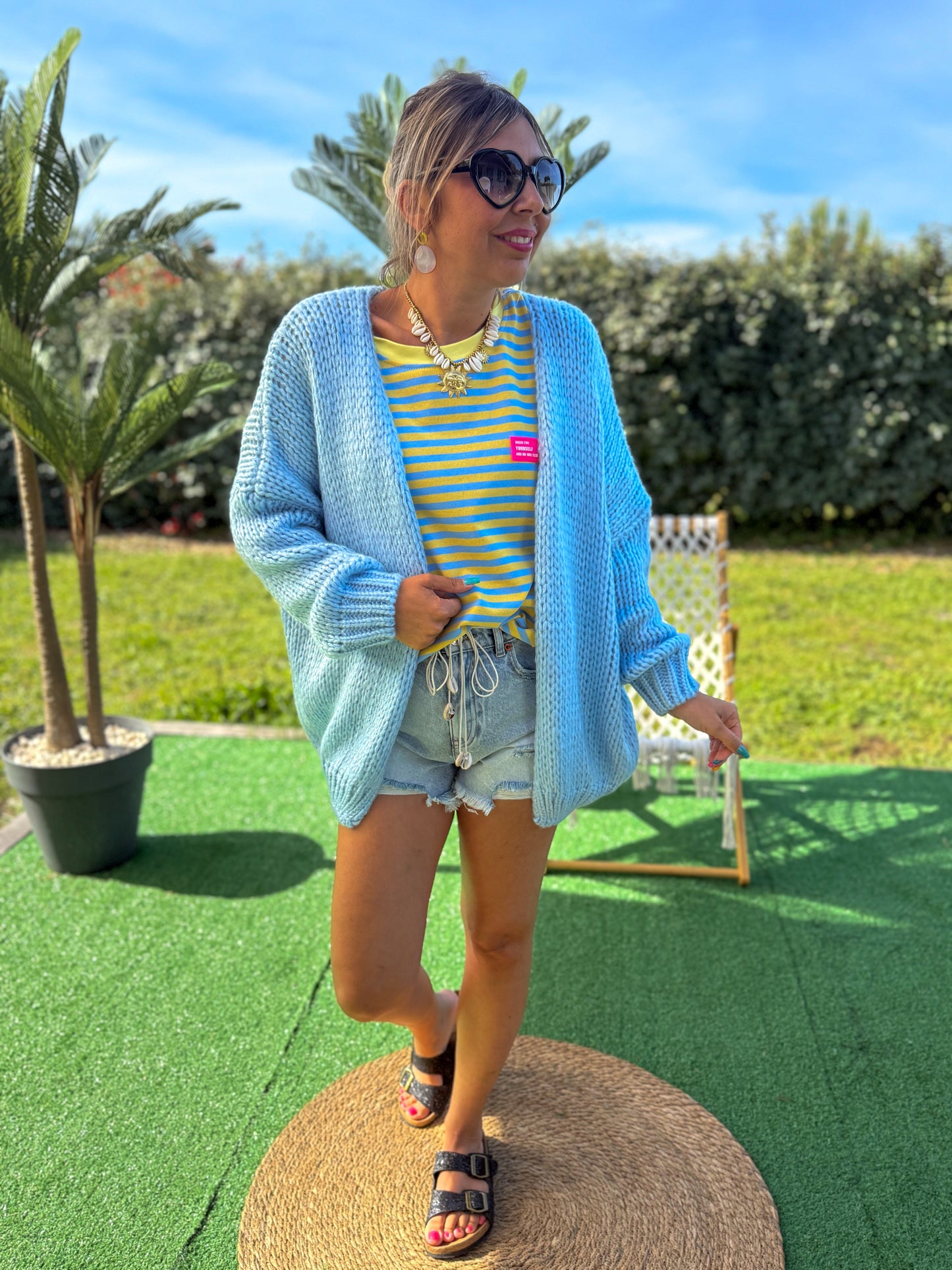 Gilet BERNADETTE bleu ciel