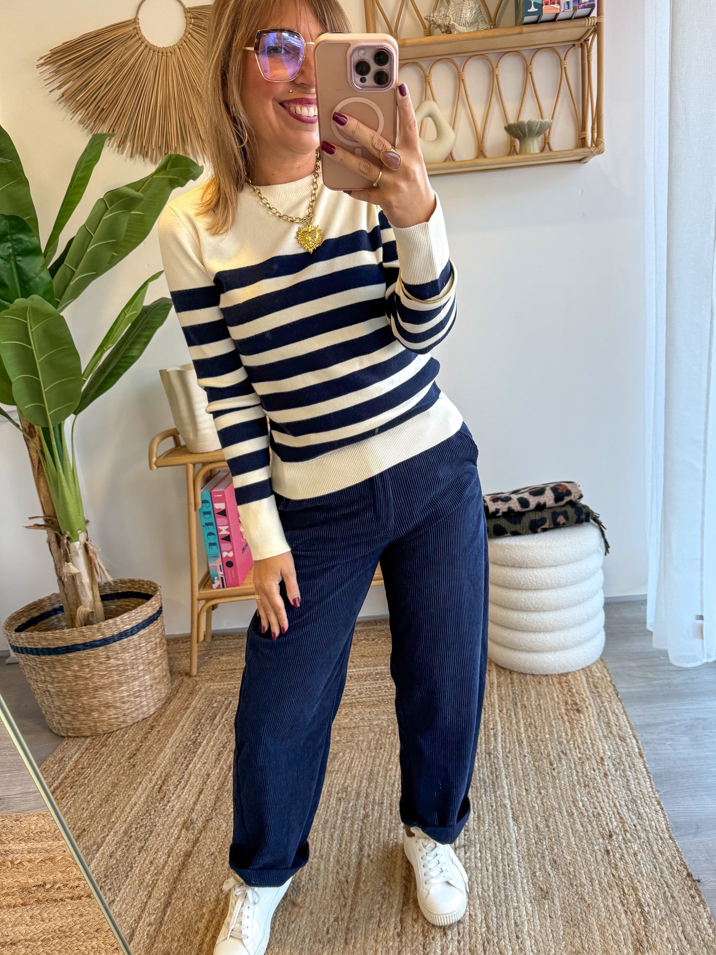 Pantalon SOLINE velours marine