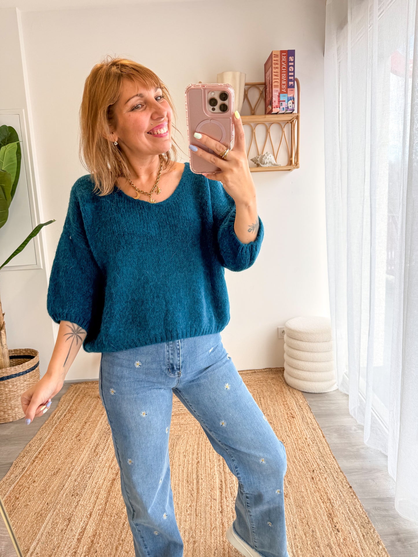 Pull DOUCEUR Bleu pavone