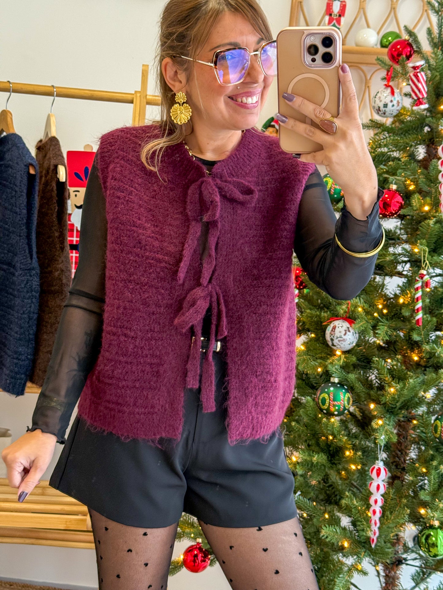 Gilet VELVET Aubergine