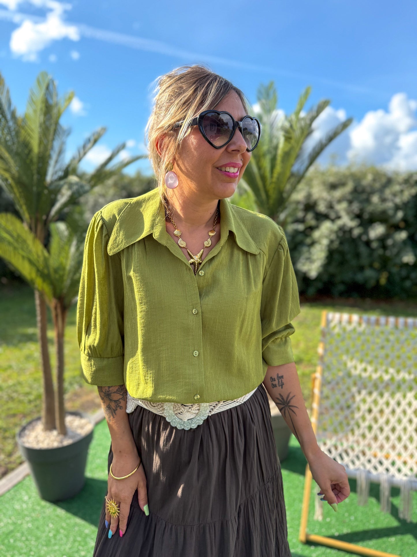 Chemise LAURA vert olive