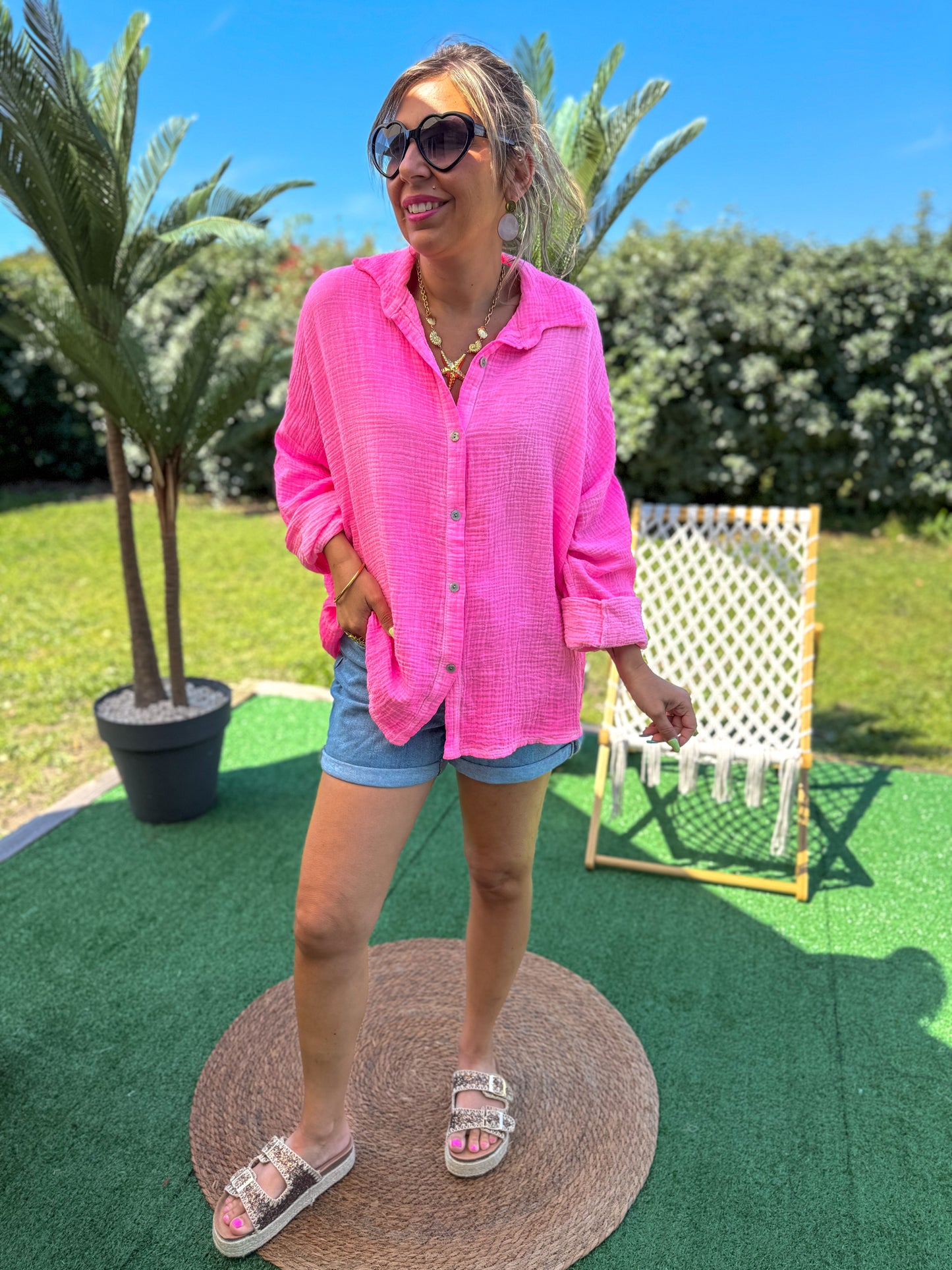 Chemise JONAS rose fluo
