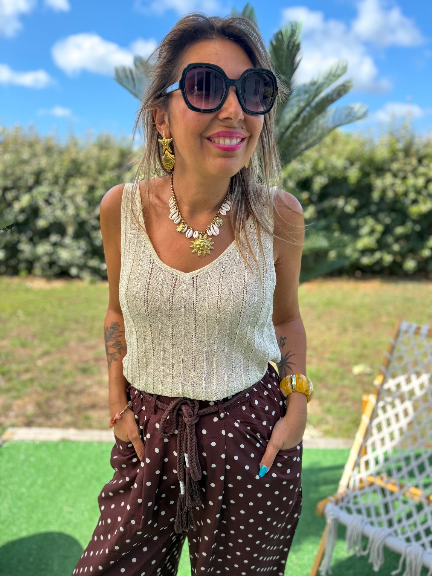 Pantalon DOTTY Café