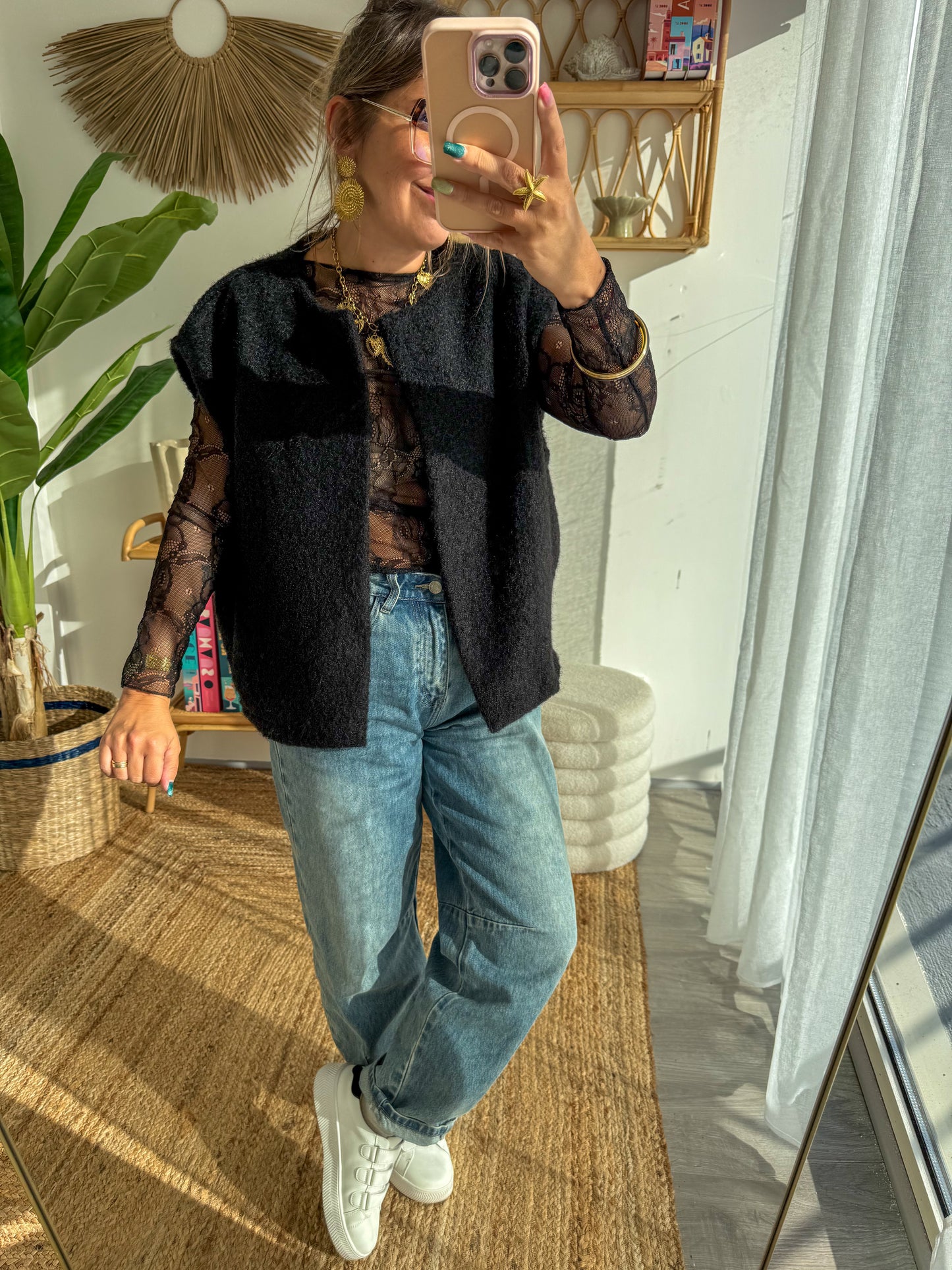Top DENTELLE noir