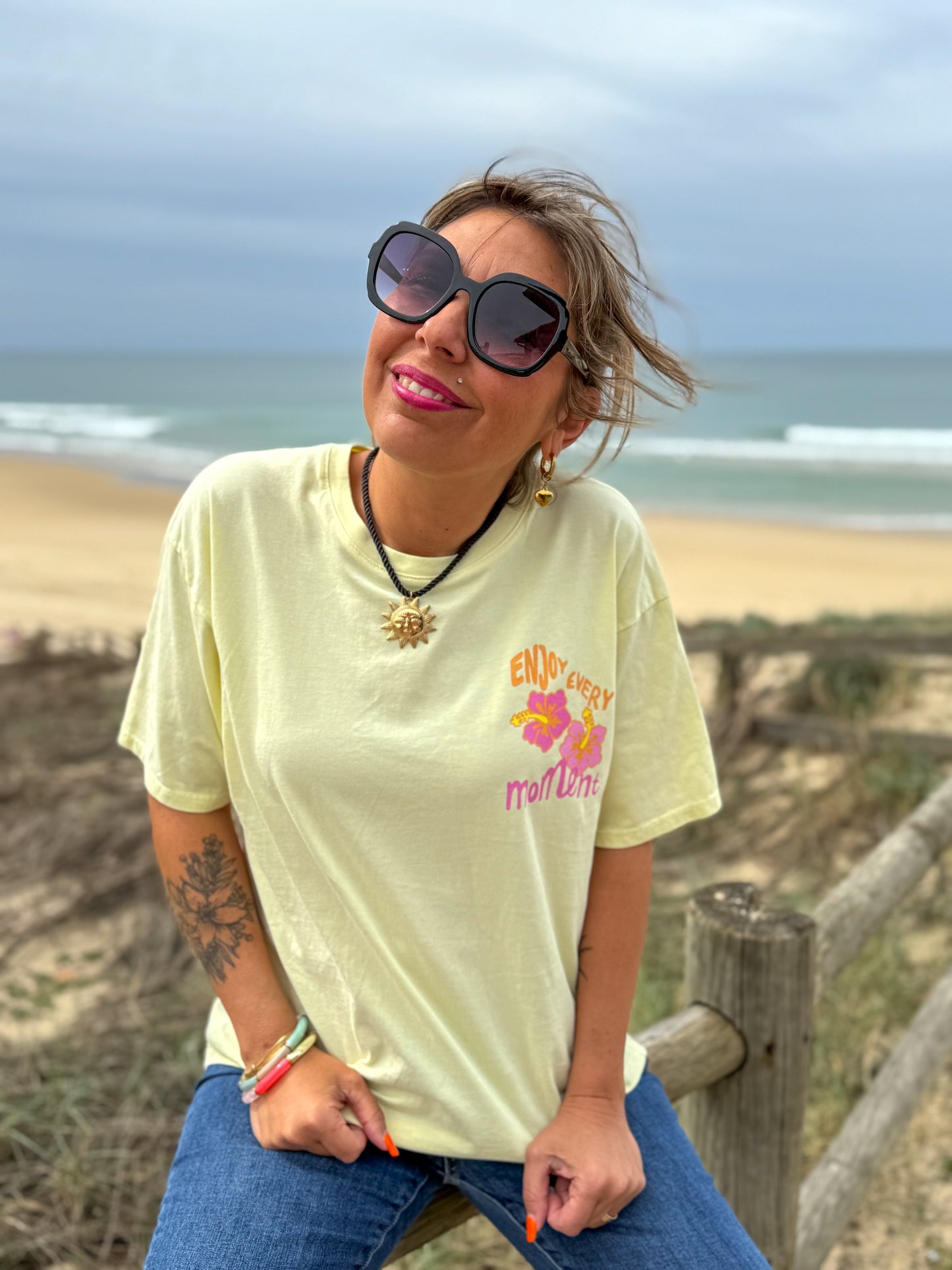T-shirt HIBISCUS jaune