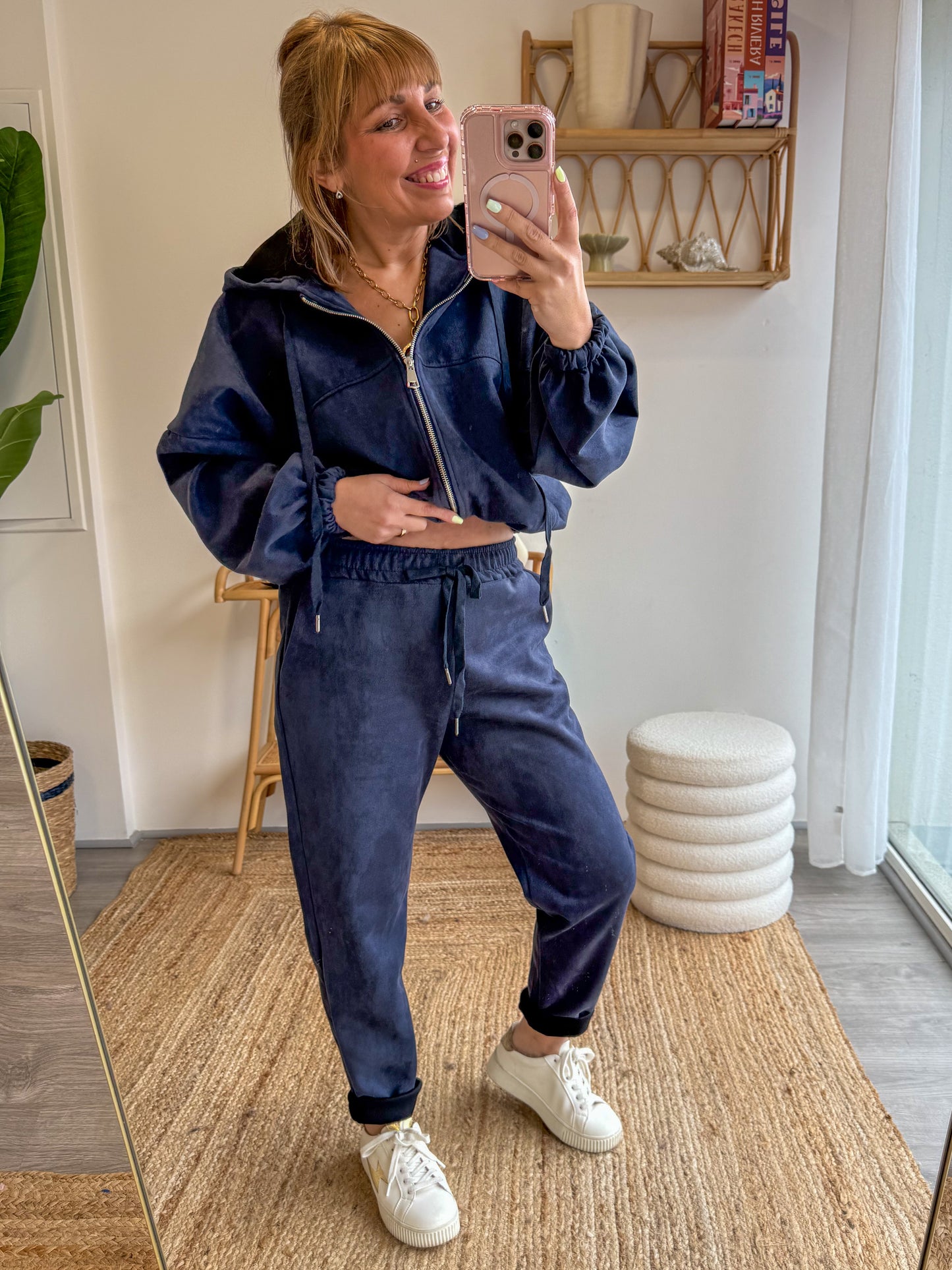 Veste SUEDINE bleu marine