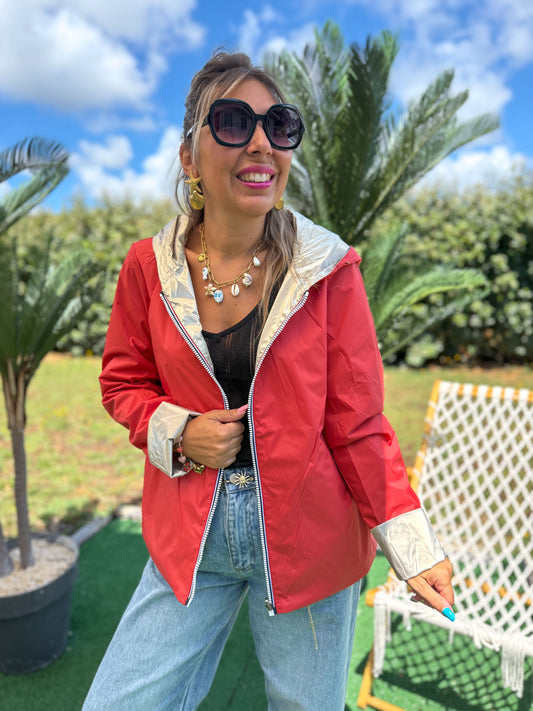 Parka réversible LAURA corail