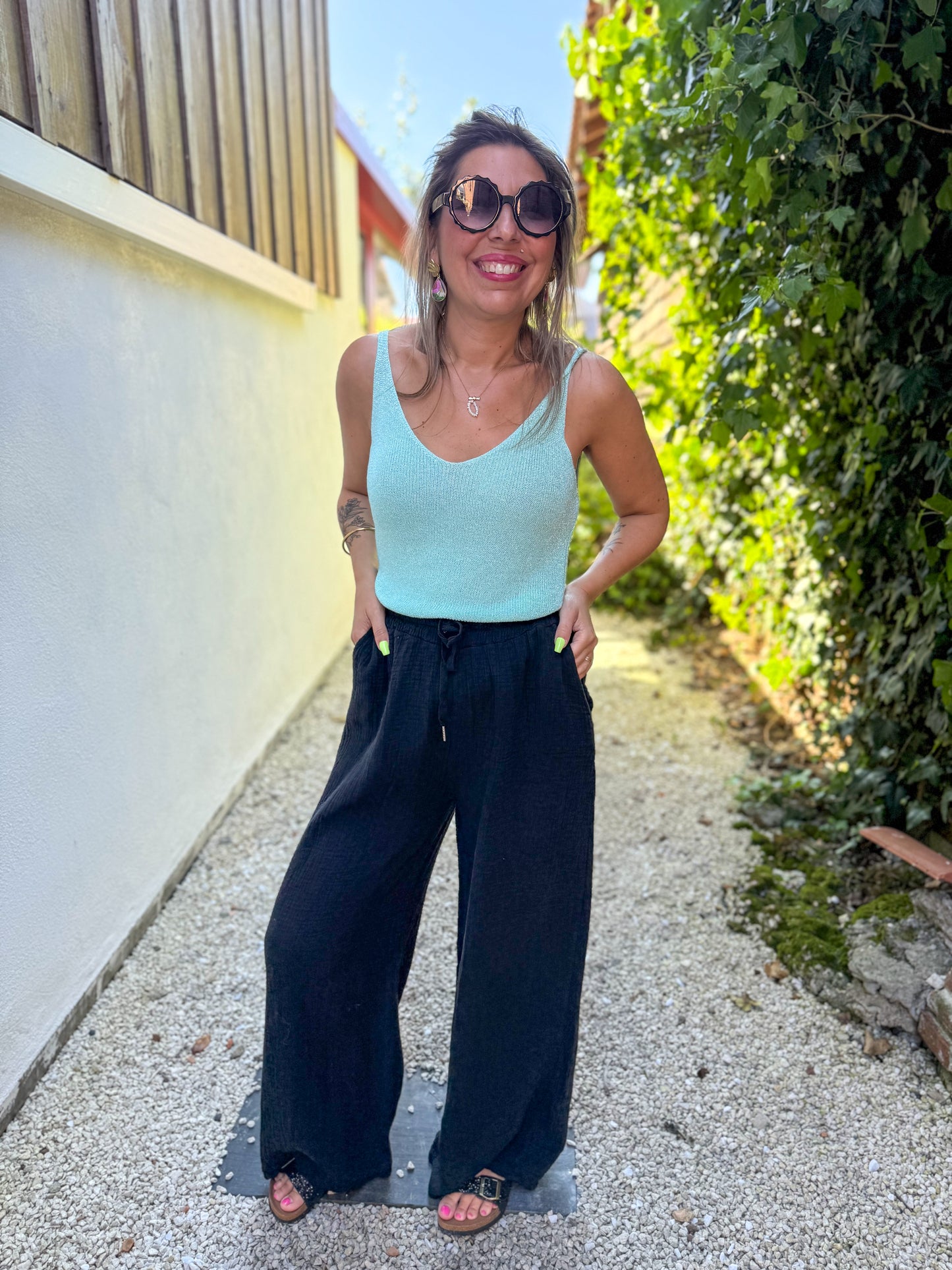 Top SHINE bleu turquoise