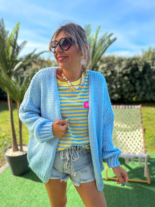 Gilet BERNADETTE bleu ciel