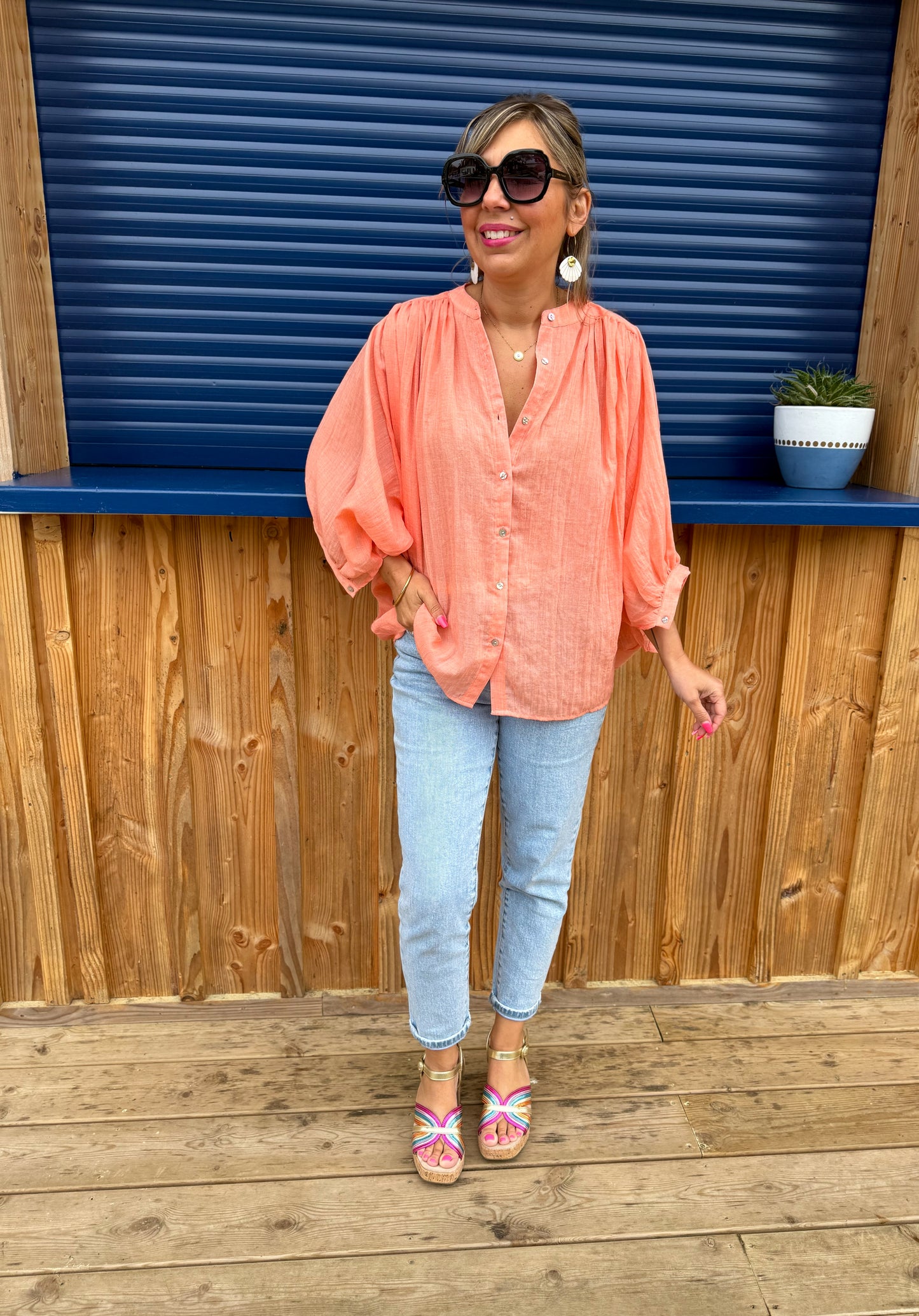 Blouse BELLA VITA pêche