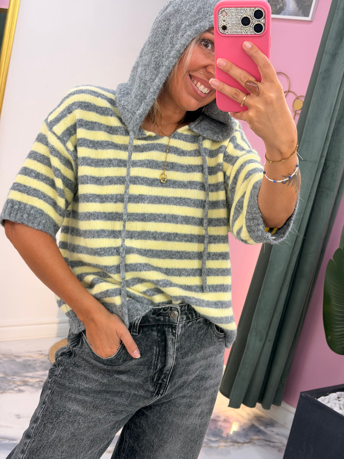 Pull SCARLET jaune /gris