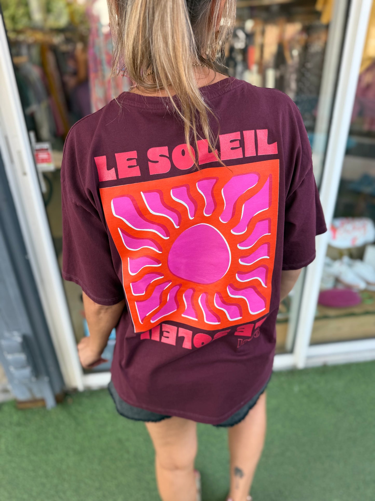 T-shirt SOLEIL bordeaux