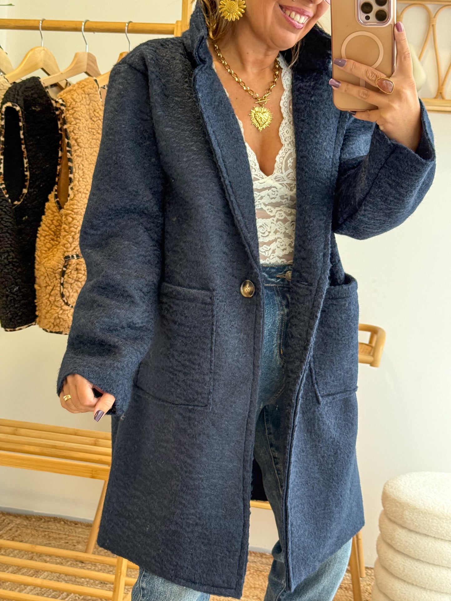 Manteau ANYA bleu marine