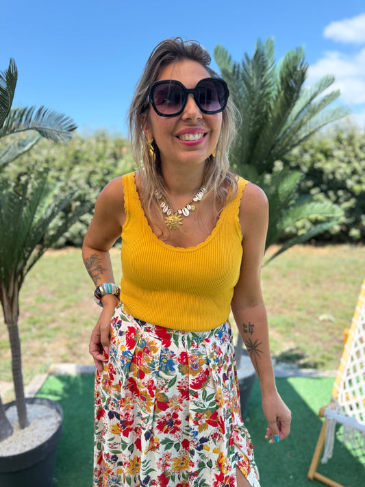 Débardeur ANNICK jaune moutarde