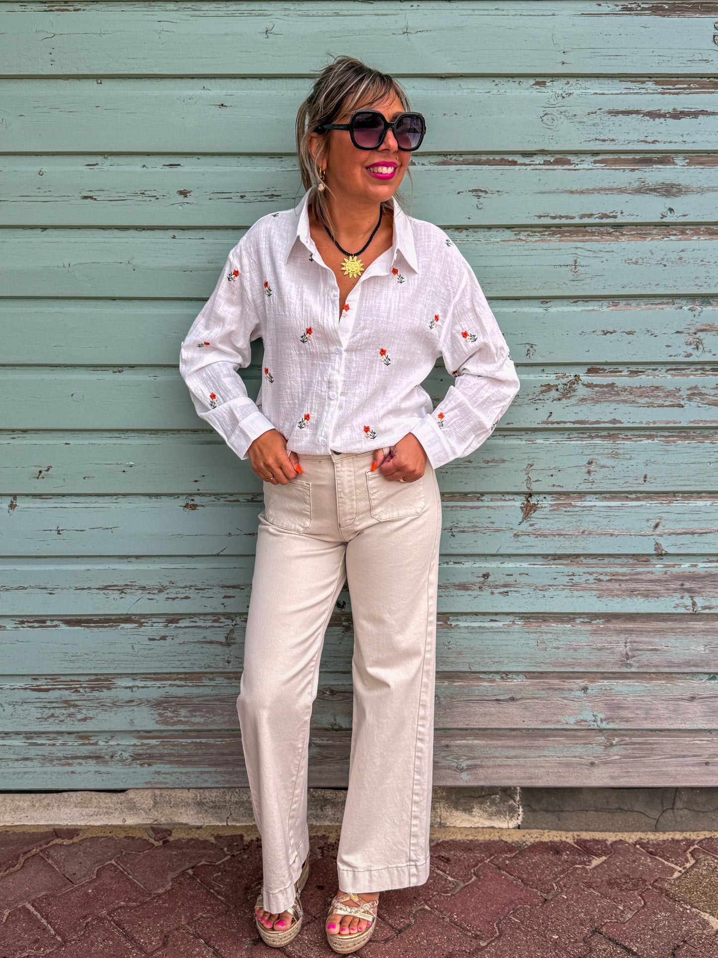 Jean flare LOUISE beige