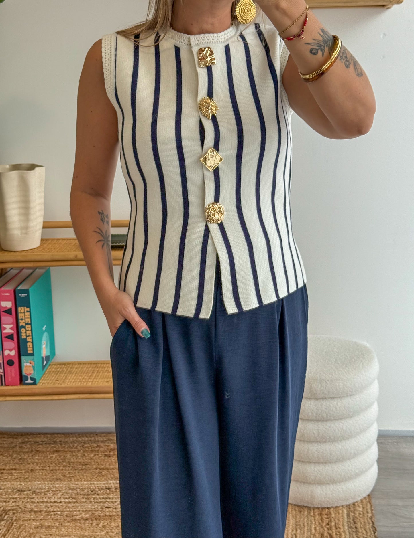 Gilet ELISE blanc/marine