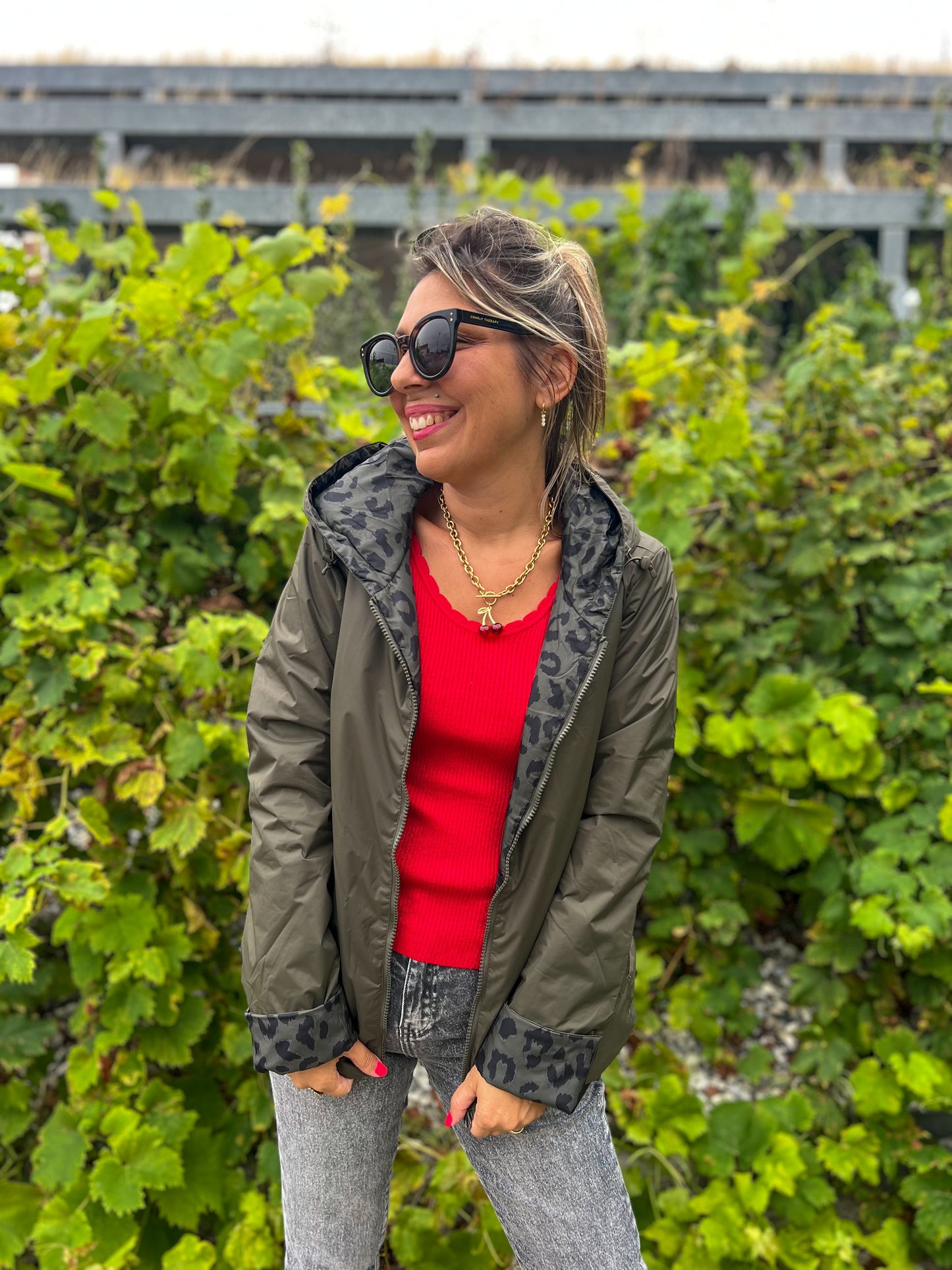 DUNE - Parka réversible kaki Léo