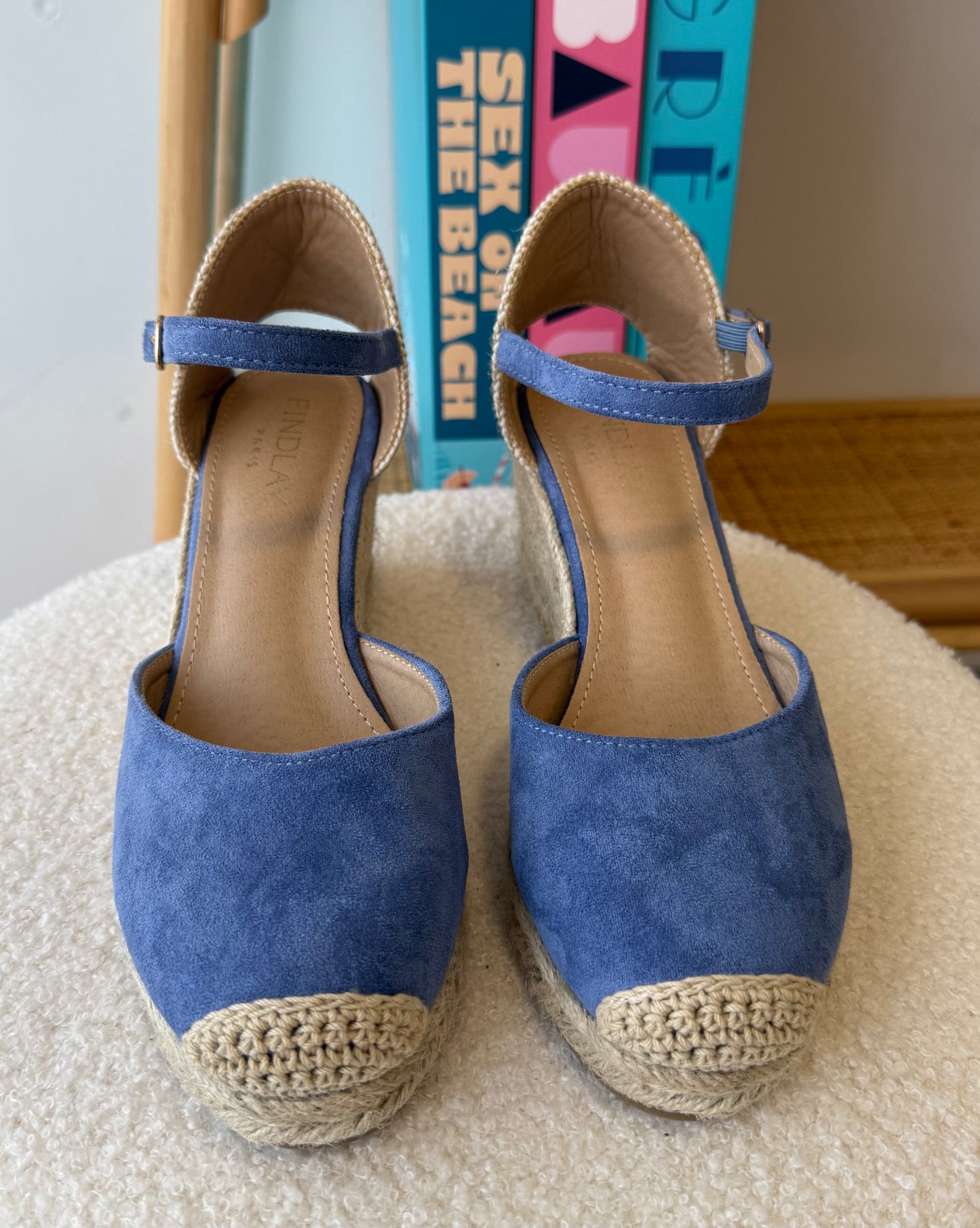 Sandales compensées BIANCA BLEU