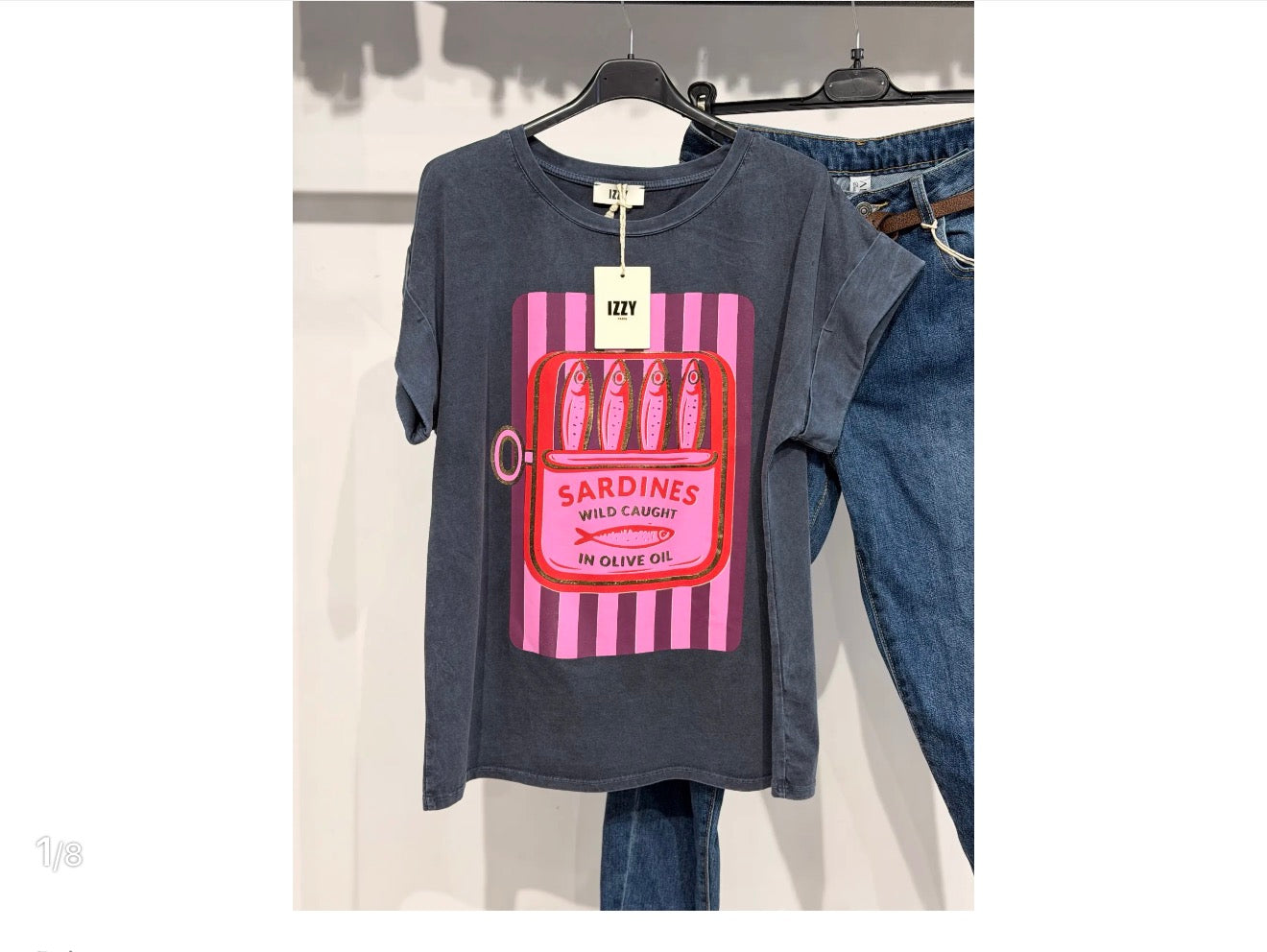 T-shirt SARDINES gris Fushia