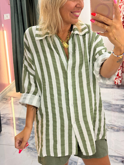 Chemise CABANA gaze de coton kaki