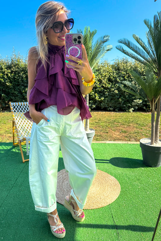 Pantalon ROMA blanc écru