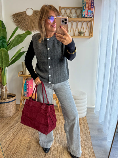 Gilet SOPHIE gris foncé