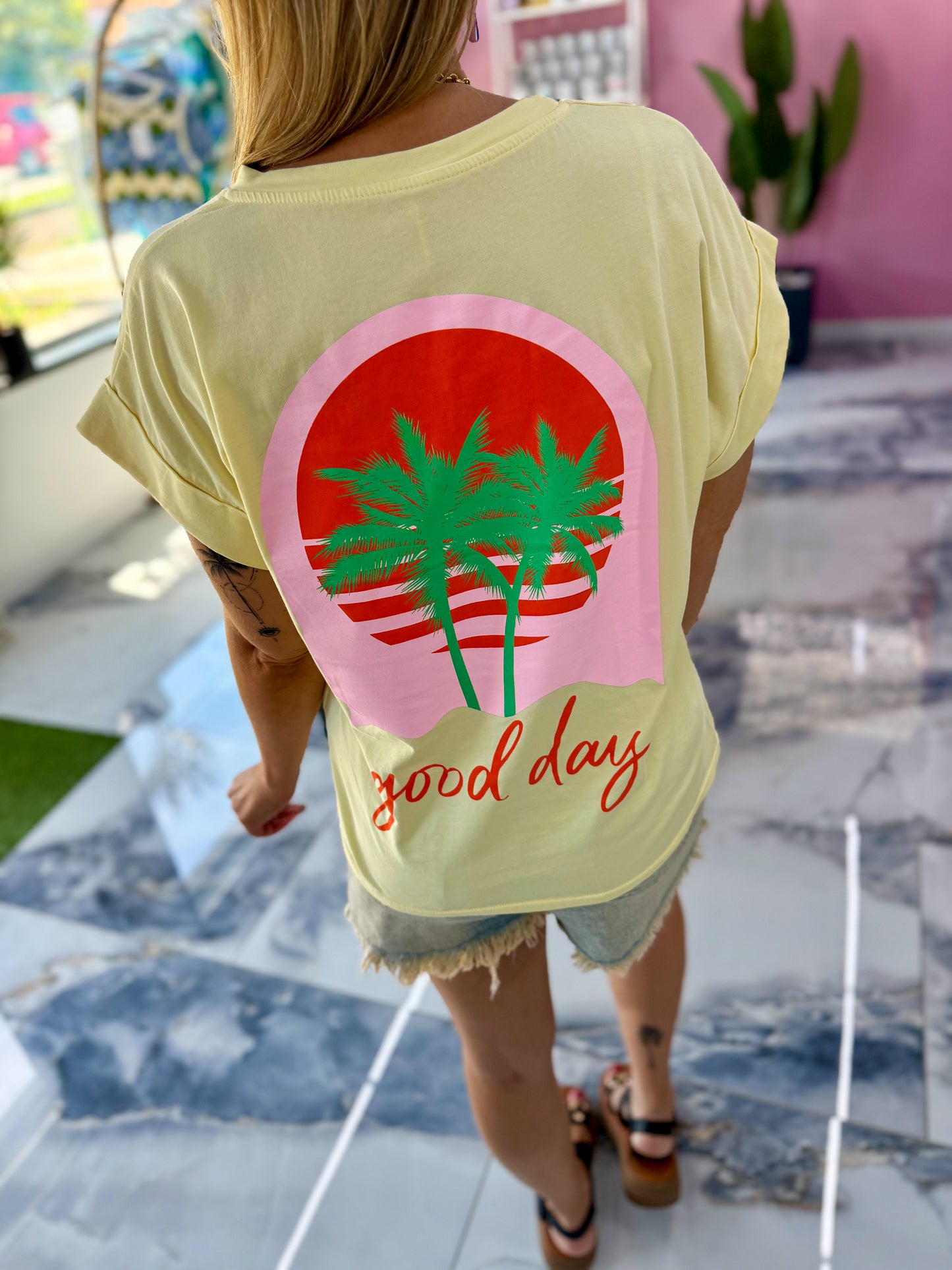 T-shirt GOOD DAY Jaune