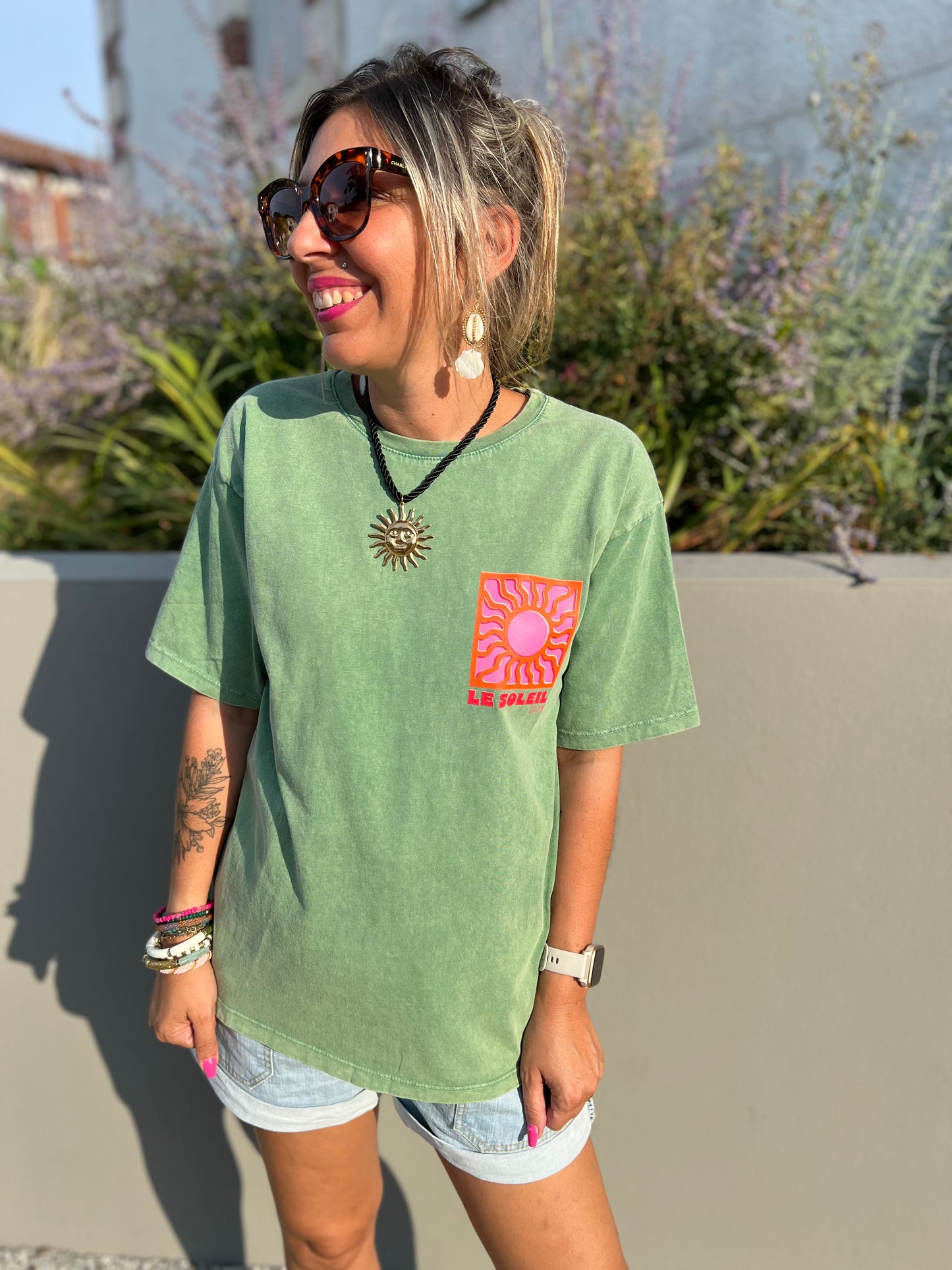 SOL🌞- t-shirt oversize vert