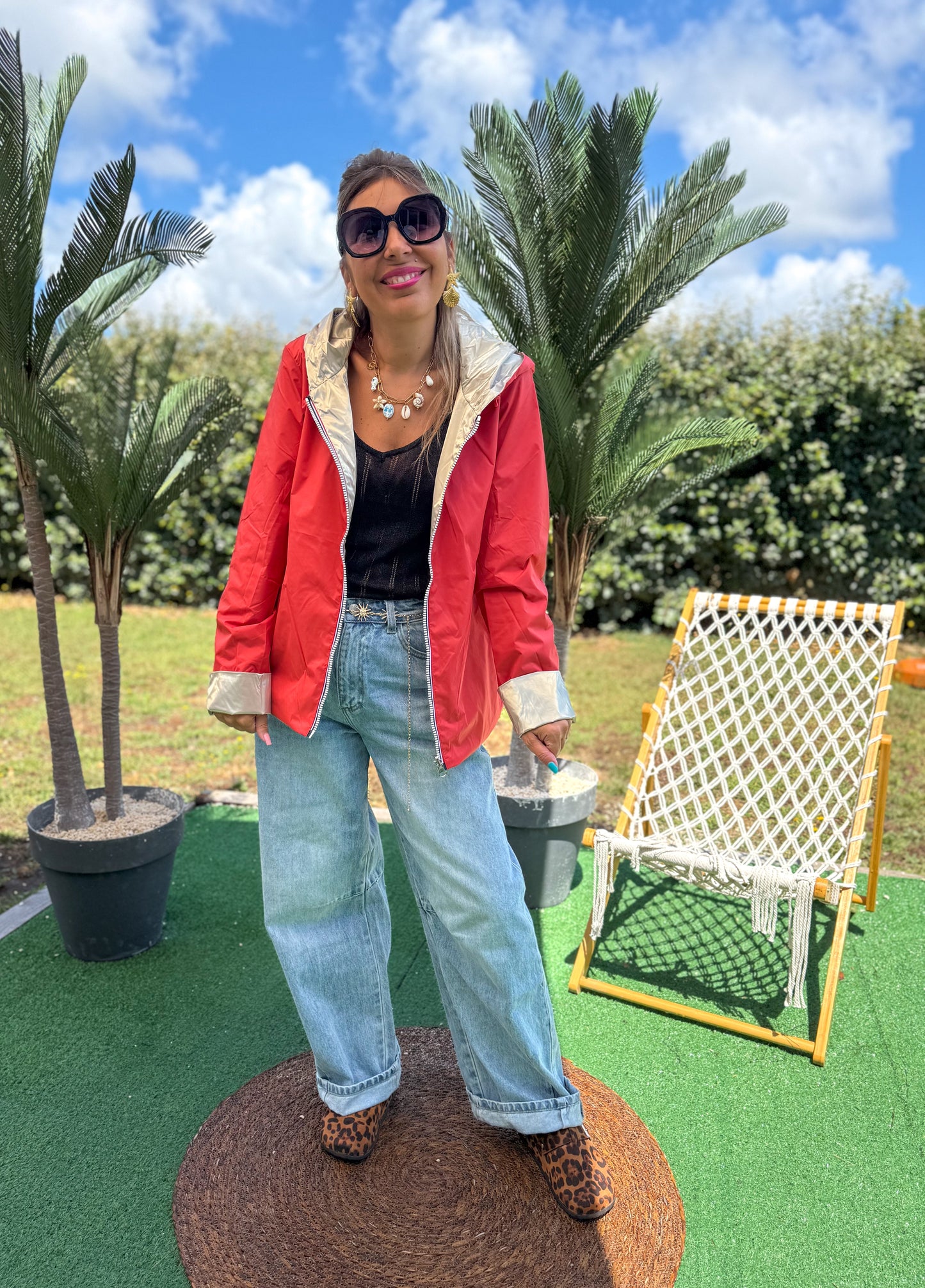 Parka réversible LAURA corail