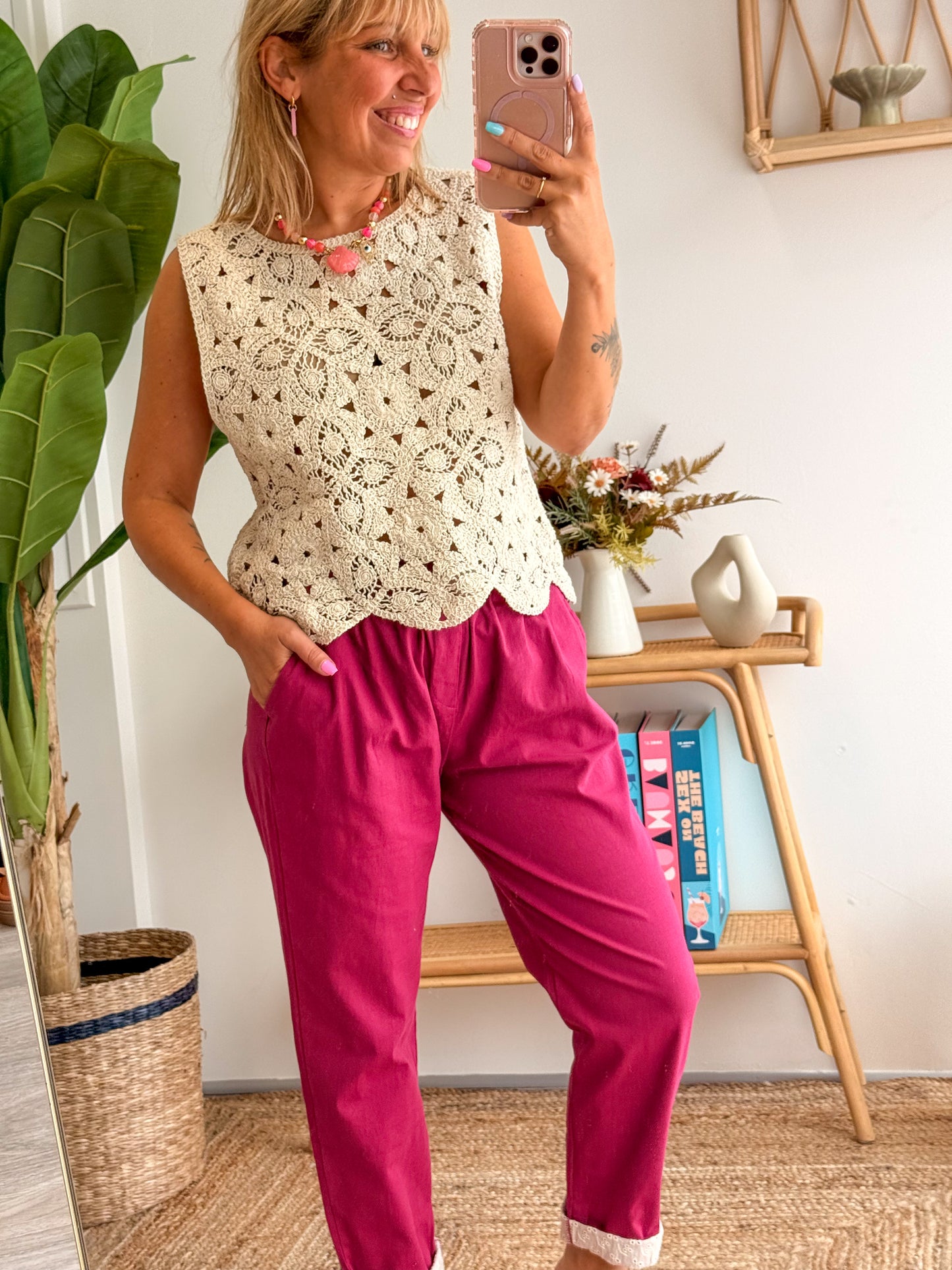 Pantalon ANAÏS cerise