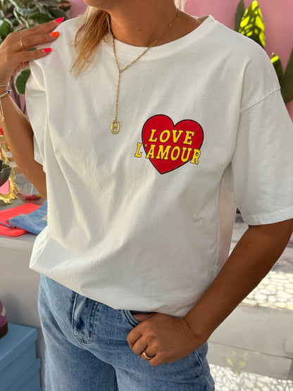 T-Shirt LOVE L’AMOUR blanc