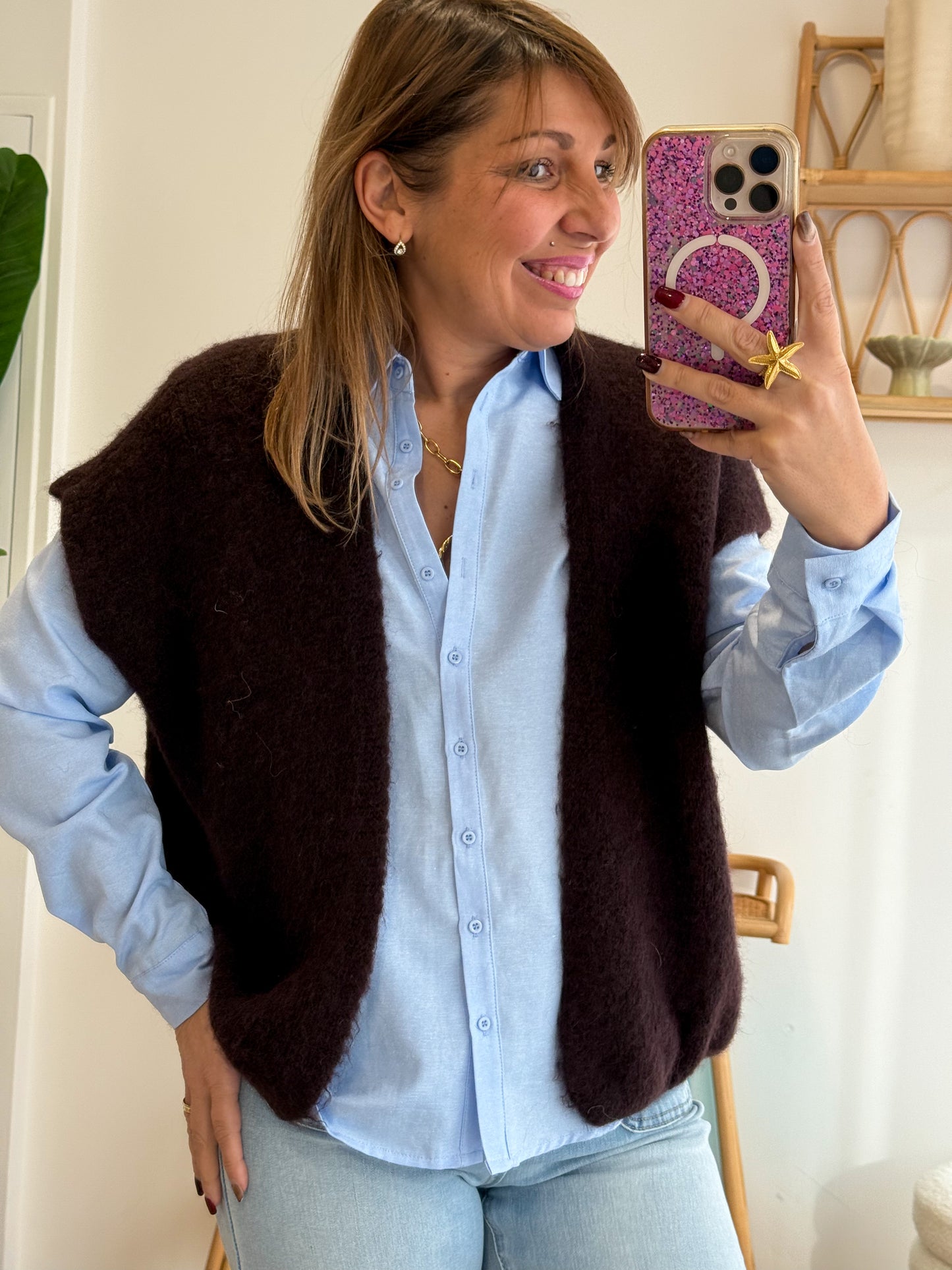 Gilet Alpaga EVRY choco