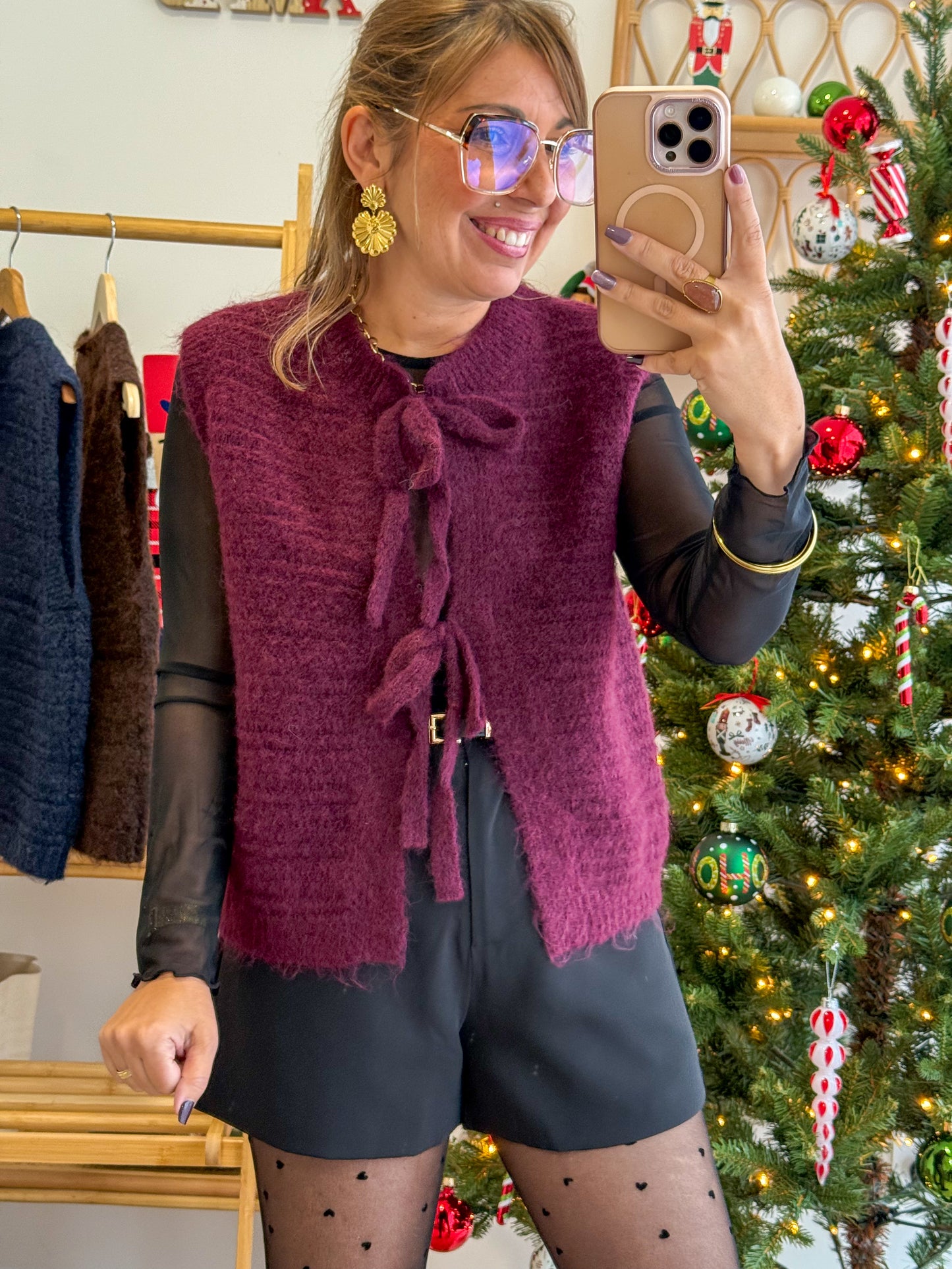 Gilet VELVET Aubergine