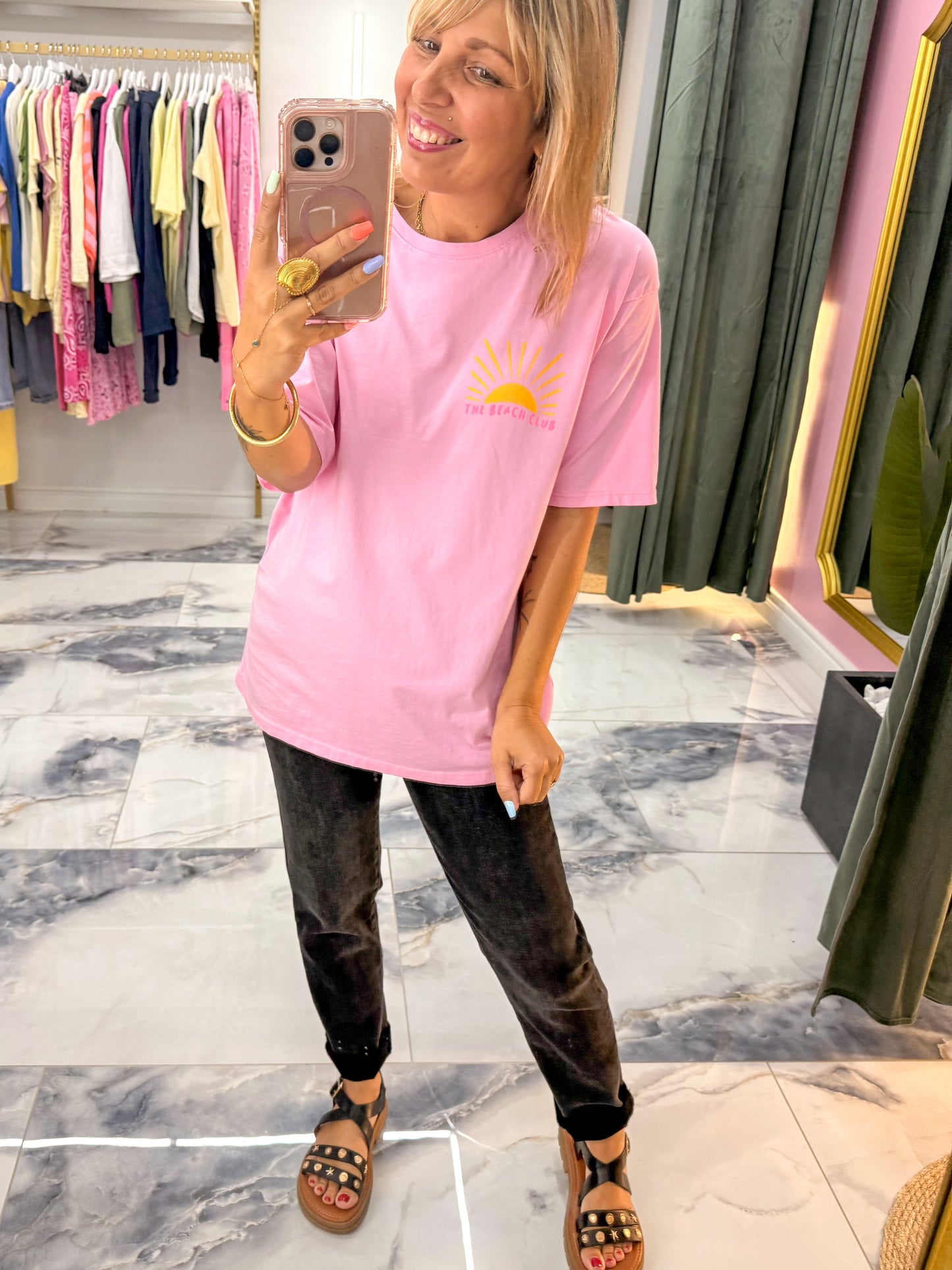 T-shirt BEACH CLUB rose