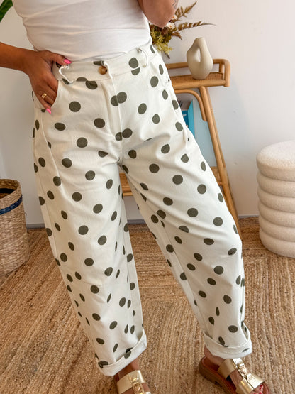 Pantalon Barrel POPPY kaki
