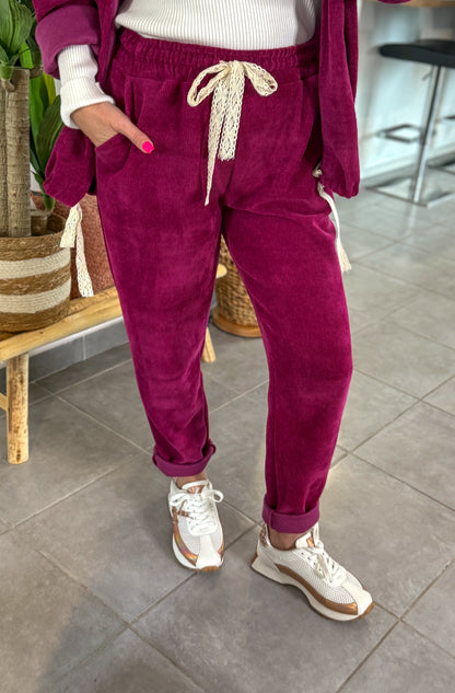 Pantalon Jogging COCOON framboise