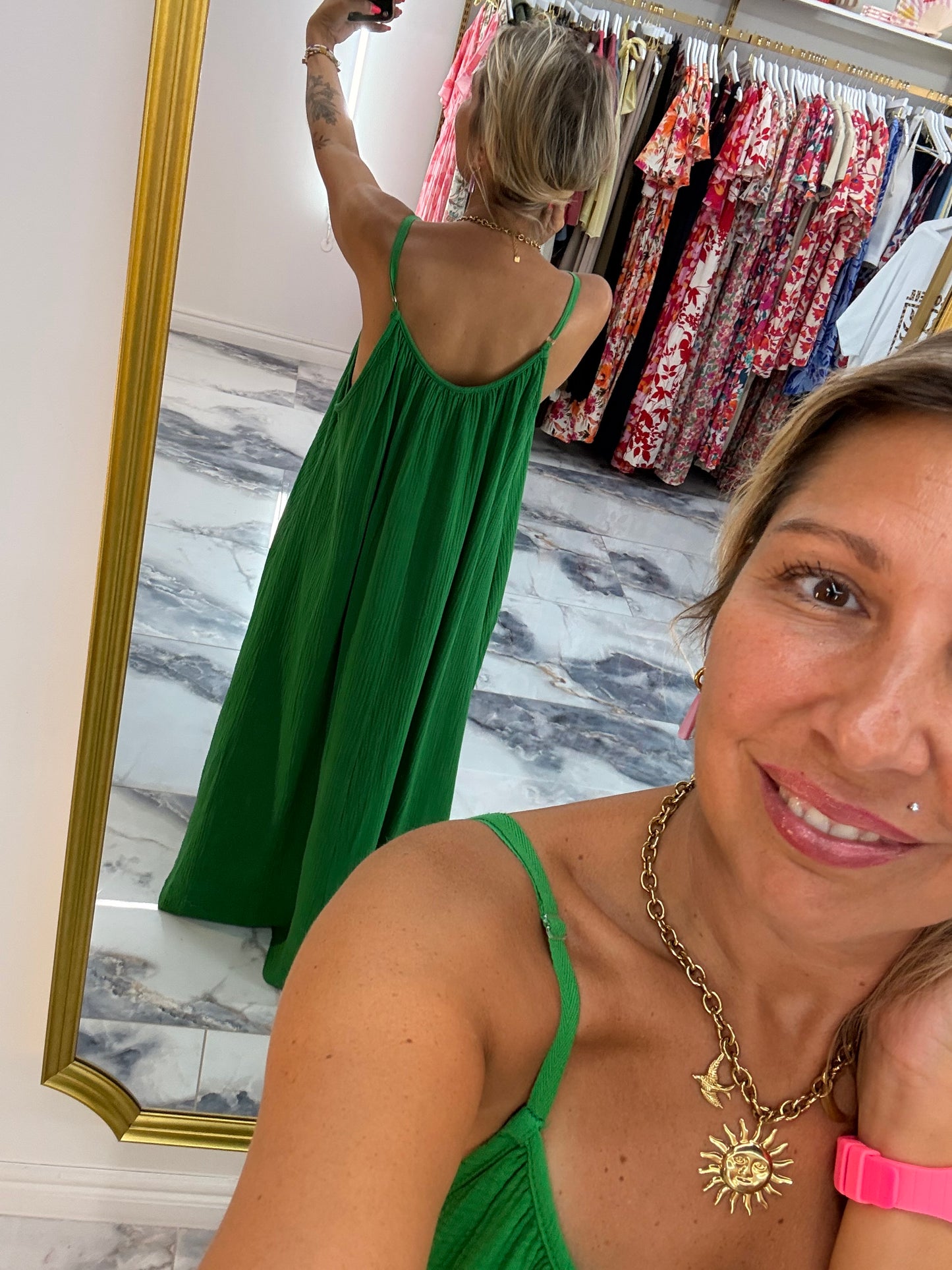 Robe AMALIA vert Gucci