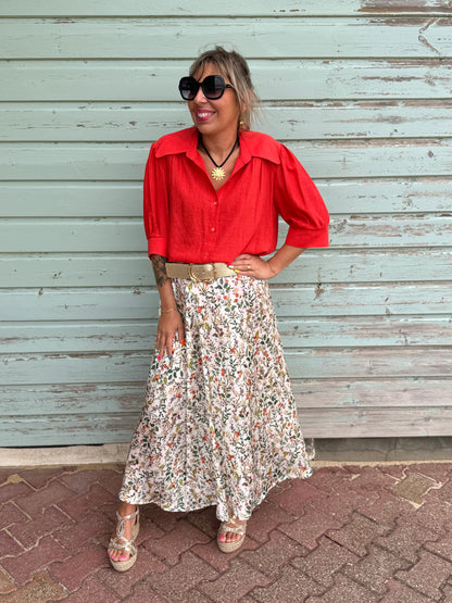 Chemise LAURA rouge orangé