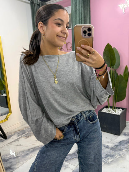Top DOS NU gris