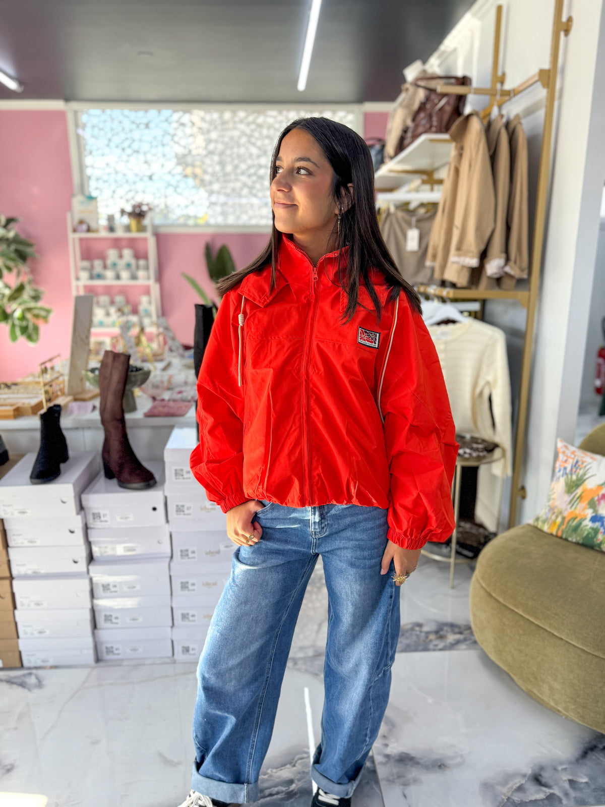 Kway NINON rouge orangée