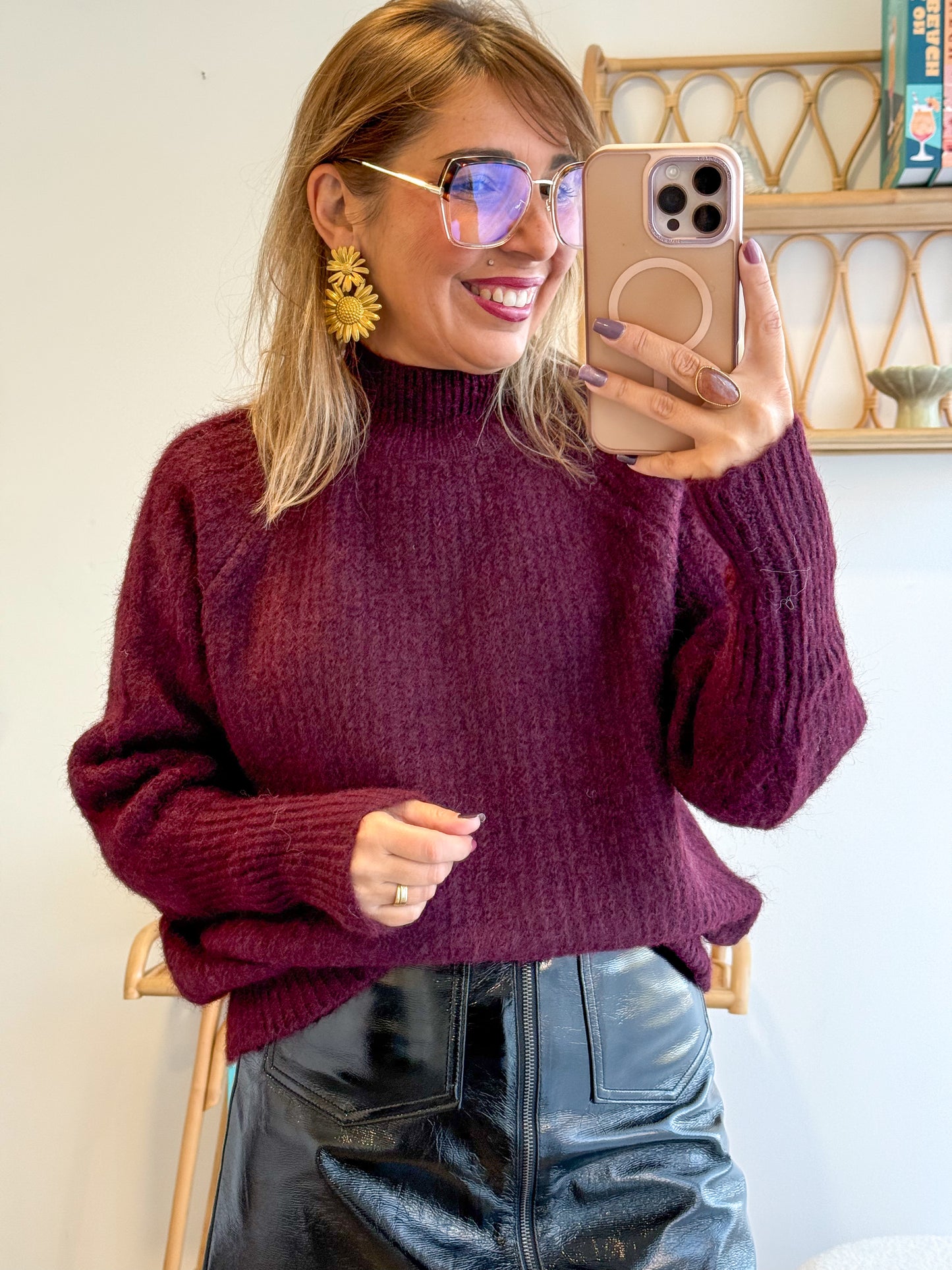 Pull MOELLEUX aubergine