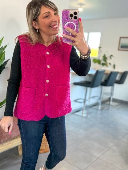 Gilet sans manches CAMELIA Fushia