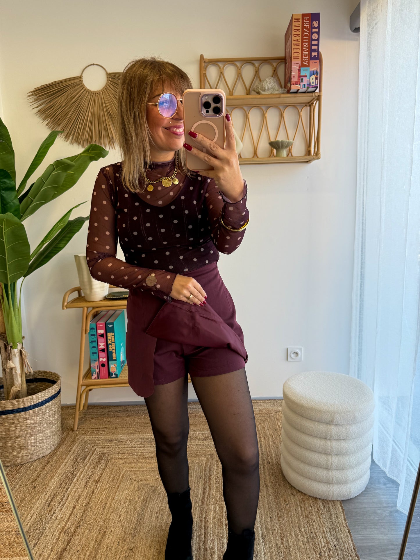 Jupe short NAYA Bordeaux