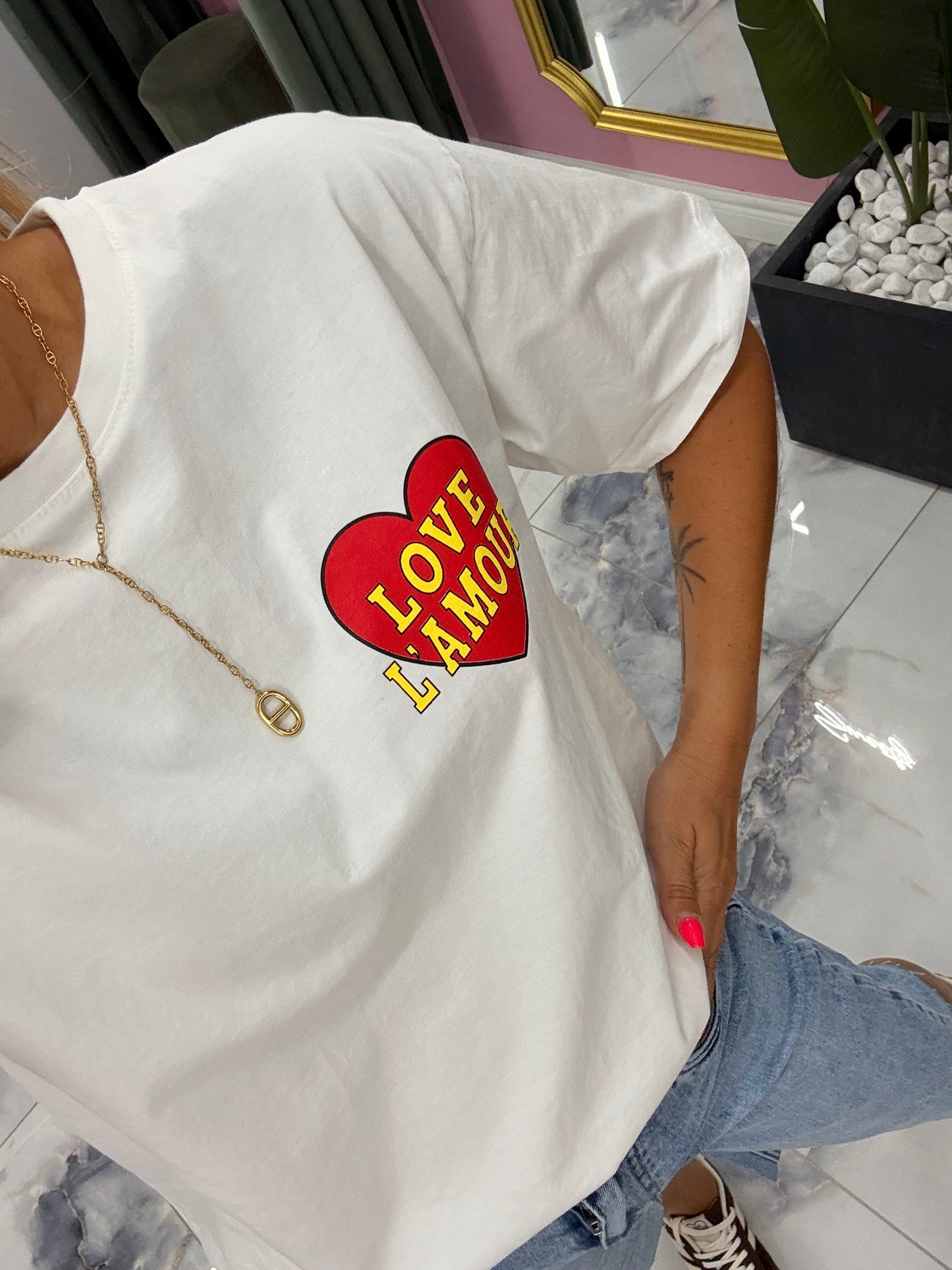 T-Shirt LOVE L’AMOUR blanc