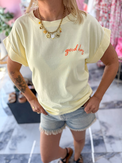 T-shirt GOOD DAY Jaune